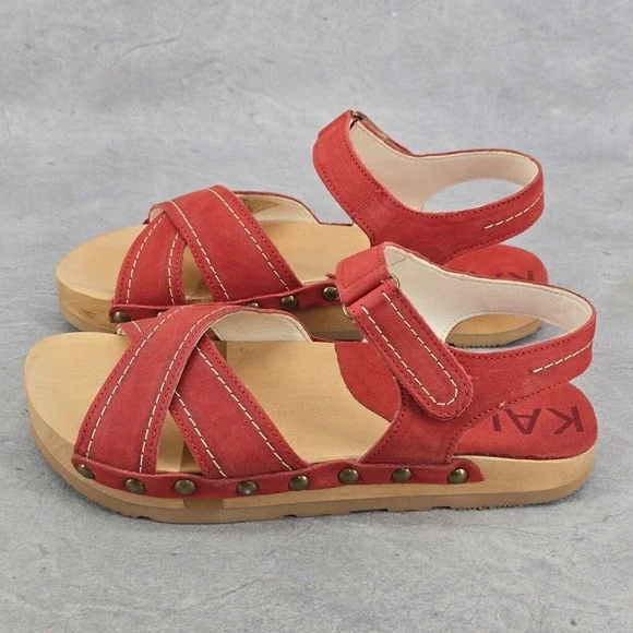 Rare New Kalso Earth‎ Shoes Womens Size 6 Serene Red Cherry Leather Sandals
